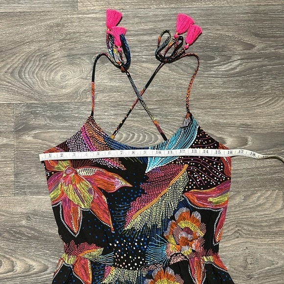 La Blanca Medium Sunlit Soiree Crepe Dress Swim Bathing Suit Cover Boho Floral - Picture 8 of 15